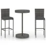 3-piece garden bar furniture set and gray synthetic rattan cushions by vidaXL, Garden sets - Ref: Foro24-3064765, Price: 235,...