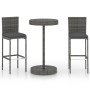 3-teiliges Garten-Barmöbel-Set und graue synthetische Rattankissen von vidaXL, Gartensets - Ref: Foro24-3064765, Preis: 244,6...