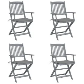Klappbare Gartenstühle 4 Stück Kissen massives Akazienholz von vidaXL, Gartenstühle - Ref: Foro24-3064510, Preis: 187,01 €, R...