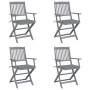 Klappbare Gartenstühle 4 Stück Kissen massives Akazienholz von vidaXL, Gartenstühle - Ref: Foro24-3064510, Preis: 186,69 €, R...