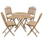 Folding garden dining set with cushions 5 pieces bamboo by vidaXL, Garden sets - Ref: Foro24-3063978, Price: 271,66 €, Discou...