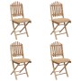 Folding garden dining set with cushions 5 pieces bamboo by vidaXL, Garden sets - Ref: Foro24-3063978, Price: 271,66 €, Discou...