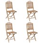 Folding garden dining set with cushions 5 pieces bamboo by vidaXL, Garden sets - Ref: Foro24-3063978, Price: 271,66 €, Discou...