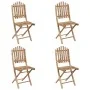 Klappbare Garten-Essgruppe mit Kissen, 5-teilig, Bambus von vidaXL, Gartensets - Ref: Foro24-3063978, Preis: 267,49 €, Rabatt: %