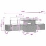 Conjunto de Comedor de Jardín con cojín 6 pcs Negro y Marrón