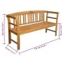 Banco de jardín con cojín madera maciza de acacia 157 cm de vidaXL, Bancos de jardín - Ref: Foro24-3064284, Precio: 188,92 €,...