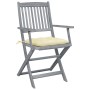 Folding garden chairs 4 pcs cushions solid acacia wood by vidaXL, Garden chairs - Ref: Foro24-3064526, Price: 186,69 €, Disco...
