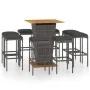 Set mit 9 Gartenbarmöbeln und Kissen PE Rattangrau von vidaXL, Gartensets - Ref: Foro24-3064855, Preis: 446,24 €, Rabatt: %