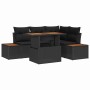 Conjunto de Comedor de Jardín con cojín 5 pcs Negro y Marrón