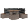 Conjunto de Comedor de Jardín con cojín 5 pcs Gris y marrón