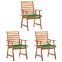 Sillas comedor de jardín 3 uds madera maciza acacia y cojines de vidaXL, Sillas de jardín - Ref: Foro24-3064352, Precio: 204,...