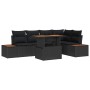 Conjunto de Comedor de Jardín con cojín 6 pcs Negro y Marrón