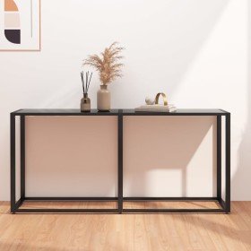 Mesa consola vidrio templado negro 160x35x75,5 cm