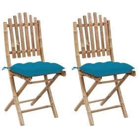 Klappbare Gartenstühle mit Kissen 2 Einheiten Bambus von vidaXL, Gartenstühle - Ref: Foro24-3064006, Preis: 113,00 €, Rabatt: %