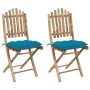 Klappbare Gartenstühle mit Kissen 2 Einheiten Bambus von vidaXL, Gartenstühle - Ref: Foro24-3064006, Preis: 112,64 €, Rabatt: %