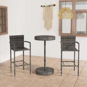 3-piece synthetic rattan gray garden bar set by vidaXL, Garden sets - Ref: Foro24-3064770, Price: 205,48 €, Discount: %