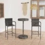 Conjunto de bar para jardín 3 piezas ratán sintético gris de vidaXL, Conjuntos de jardín - Ref: Foro24-3064770, Precio: 215,7...