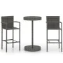 3-piece synthetic rattan gray garden bar set by vidaXL, Garden sets - Ref: Foro24-3064770, Price: 205,48 €, Discount: %