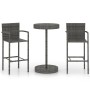 3-teiliges Gartenbar-Set aus synthetischem Rattangrau von vidaXL, Gartensets - Ref: Foro24-3064770, Preis: 225,96 €, Rabatt: %