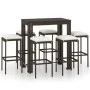 7-piece garden bar set and brown synthetic rattan cushions by vidaXL, Garden sets - Ref: Foro24-3064783, Price: 297,06 €, Dis...