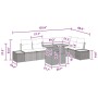 Conjunto de Comedor de Jardín con cojín 7 pcs Negro y Marrón