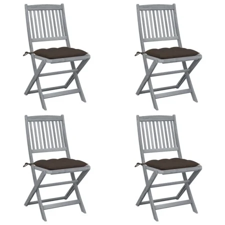 Klappbare Gartenstühle 4 Stück Kissen massives Akazienholz von vidaXL, Gartenstühle - Ref: Foro24-3064586, Preis: 208,81 €, R...