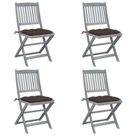 Klappbare Gartenstühle 4 Stück Kissen massives Akazienholz von vidaXL, Gartenstühle - Ref: Foro24-3064586, Preis: 208,45 €, R...