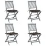 Klappbare Gartenstühle 4 Stück Kissen massives Akazienholz von vidaXL, Gartenstühle - Ref: Foro24-3064586, Preis: 208,81 €, R...