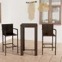 Garden bar furniture 3 pcs PE rattan armrest brown by vidaXL, Garden sets - Ref: Foro24-3064804, Price: 243,29 €, Discount: %