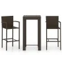 Garden bar furniture 3 pcs PE rattan armrest brown by vidaXL, Garden sets - Ref: Foro24-3064804, Price: 243,29 €, Discount: %
