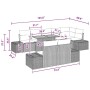 Conjunto de Comedor de Jardín con cojín 9 pcs Negro y Marrón