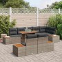 Conjunto de Comedor de Jardín con cojín 9 pcs Gris y marrón