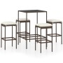 5-piece garden bar set and brown synthetic rattan cushions by vidaXL, Garden sets - Ref: Foro24-3064819, Price: 208,20 €, Dis...