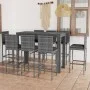 Muebles de bar de jardín 9 pzas ratán PE y cojines antracita de vidaXL, Conjuntos de jardín - Ref: Foro24-3064803, Precio: 66...