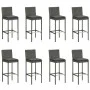 Muebles de bar de jardín 9 pzas ratán PE y cojines antracita de vidaXL, Conjuntos de jardín - Ref: Foro24-3064803, Precio: 66...