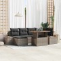 Conjunto de Comedor de Jardín con cojín 7 pcs Gris y marrón