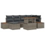 Conjunto de Comedor de Jardín con cojín 7 pcs Gris y marrón