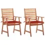 Garden dining chairs and cushions 2 units solid acacia wood by vidaXL, Garden chairs - Ref: Foro24-3064326, Price: 181,32 €, ...