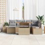 Conjunto de Comedor de Jardín con cojín 7 pcs Beige y gris