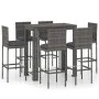 Garden bar set 7 pieces gray synthetic rattan cushions by vidaXL, Garden sets - Ref: Foro24-3064799, Price: 515,97 €, Discoun...