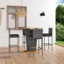 5-teiliges Garten-Barmöbel-Set und graue PE-Rattan-Kissen von vidaXL, Gartensets - Ref: Foro24-3064861, Preis: 534,18 €, Raba...