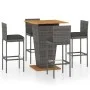 5-teiliges Garten-Barmöbel-Set und graue PE-Rattan-Kissen von vidaXL, Gartensets - Ref: Foro24-3064861, Preis: 519,91 €, Raba...