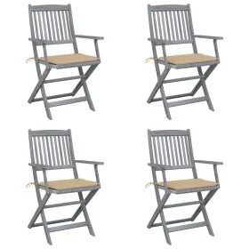 Klappbare Gartenstühle 4 Stück Kissen massives Akazienholz von vidaXL, Gartenstühle - Ref: Foro24-3064512, Preis: 187,01 €, R...