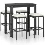 5-teiliges Garten-Barmöbel-Set und schwarze synthetische Rattankissen von vidaXL, Gartensets - Ref: Foro24-3064781, Preis: 26...