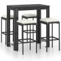 5-teiliges Garten-Barmöbel-Set und schwarze synthetische Rattankissen von vidaXL, Gartensets - Ref: Foro24-3064781, Preis: 26...