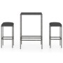 Garden table and high stools 3 pieces gray synthetic rattan by vidaXL, Garden sets - Ref: Foro24-3064818, Price: 151,31 €, Di...