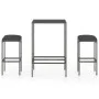 Garden table and high stools 3 pieces gray synthetic rattan by vidaXL, Garden sets - Ref: Foro24-3064818, Price: 148,71 €, Di...