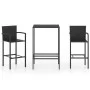 Garden table and high stools and cushions 3 pcs black PE rattan by vidaXL, Garden sets - Ref: Foro24-3064837, Price: 261,02 €...