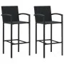 Garden table and high stools and cushions 3 pcs black PE rattan by vidaXL, Garden sets - Ref: Foro24-3064837, Price: 261,02 €...