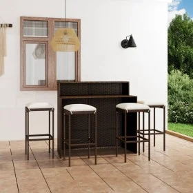 5-piece garden bar furniture set and brown cushions by vidaXL, Garden sets - Ref: Foro24-3064878, Price: 319,91 €, Discount: %